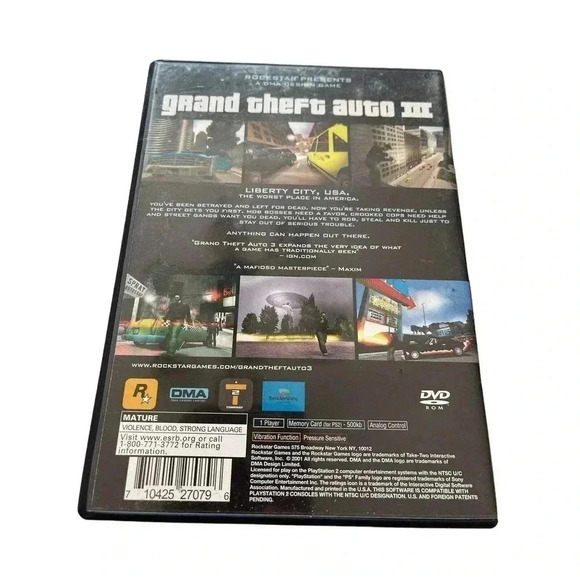 Grand Theft Auto III ~ 2001 PlayStation 2 PS2 - Picture 2 of 4